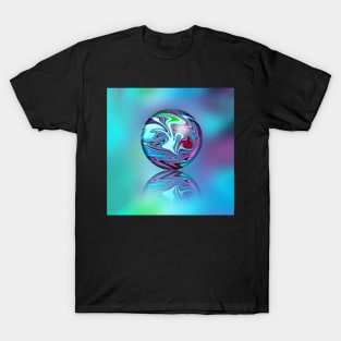 Purple turquoise glass globe square T-Shirt